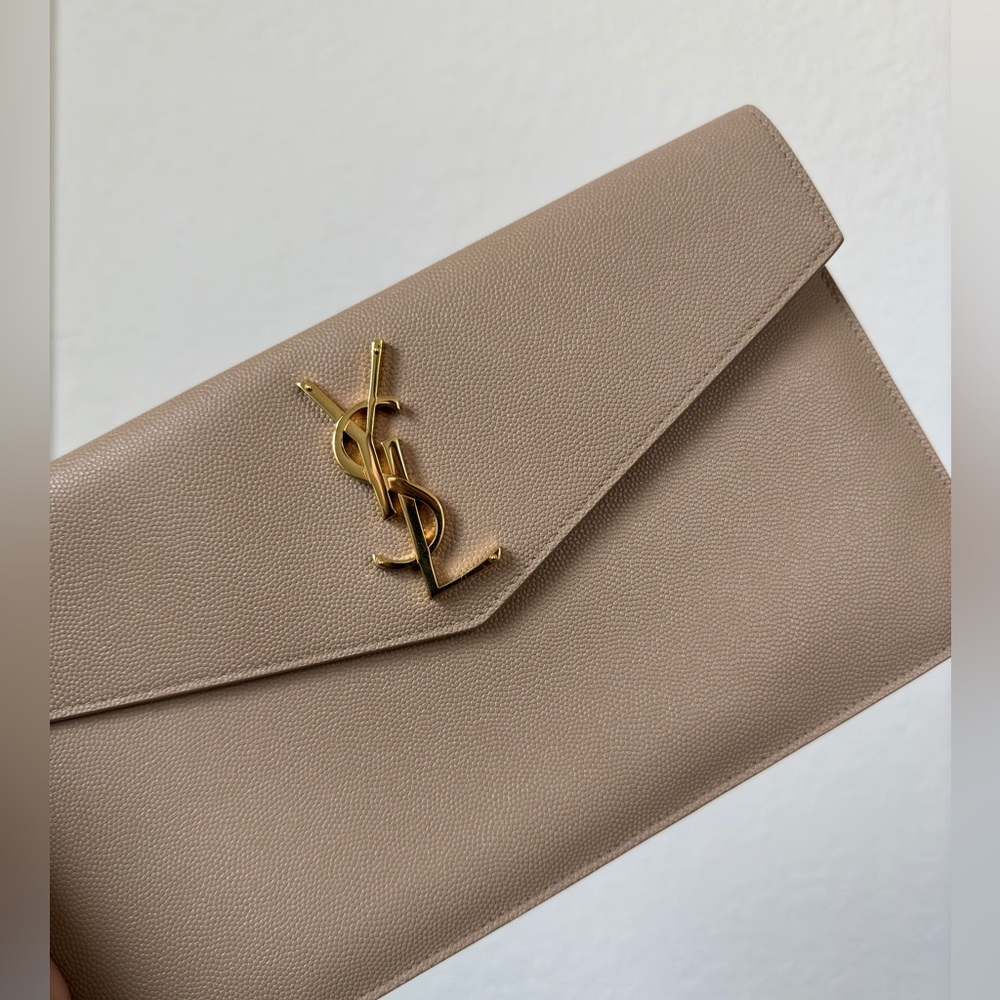 Saint Laurent Uptown Brand New Beige Pouch